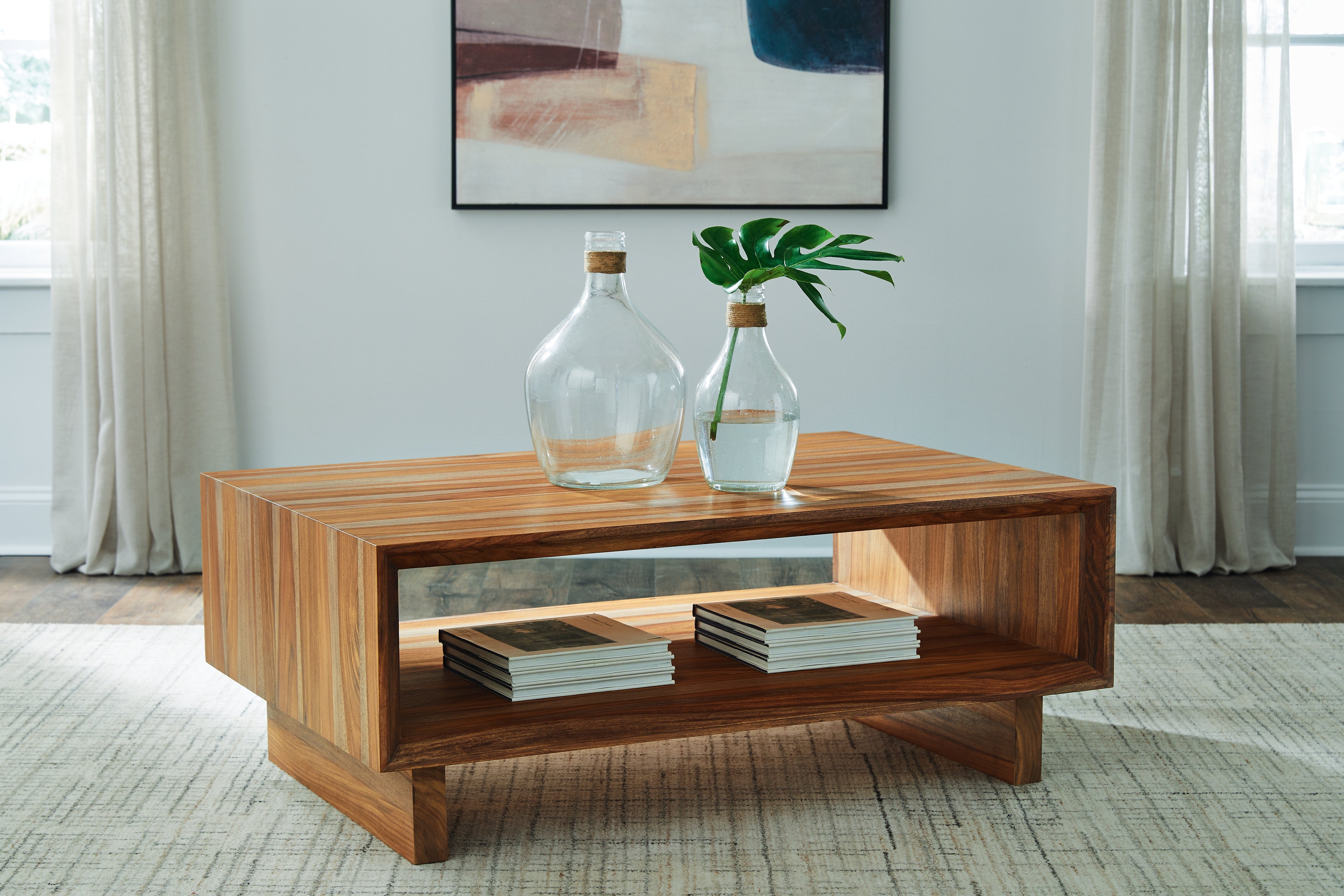 Elite Furniture Outlet - Ashley Furniture - Dressonni Coffee Table - Rectangular Cocktail Table / Brown - T690-1