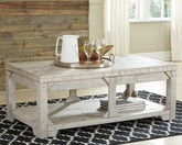 Elite Furniture Outlet - Ashley Furniture - Fregine Coffee Table with Lift Top - Lift Top Cocktail Table / Whitewash - T755-9