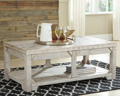 Elite Furniture Outlet - Ashley Furniture - Fregine Coffee Table with Lift Top - Lift Top Cocktail Table / Whitewash - T755-9