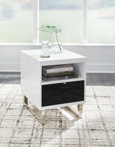 Elite Furniture Outlet - Ashley Furniture - Gardoni Chairside End Table - Chair Side End Table / White/Black - T756-7