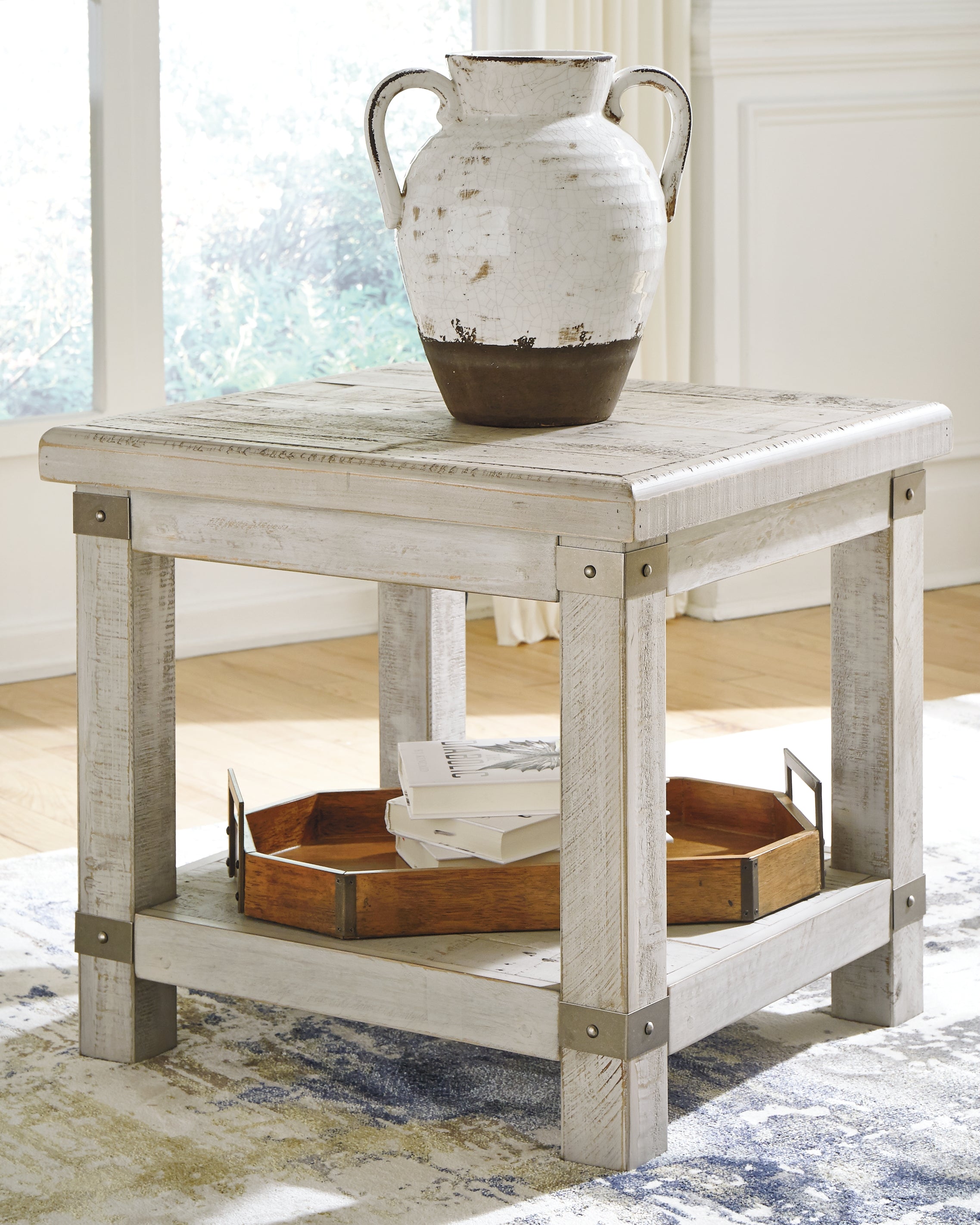 Elite Furniture Outlet - Ashley Furniture - Carynhurst End Table - Rectangular End Table / Whitewash - T929-3