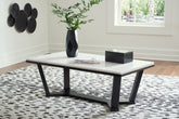 Elite Furniture Outlet - Ashley Furniture - Fostead Coffee Table - Rectangular Cocktail Table / White/Espresso - T770-1
