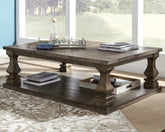 Elite Furniture Outlet - Ashley Furniture - Johnelle Coffee Table - Rectangular Cocktail Table / Gray - T776-1