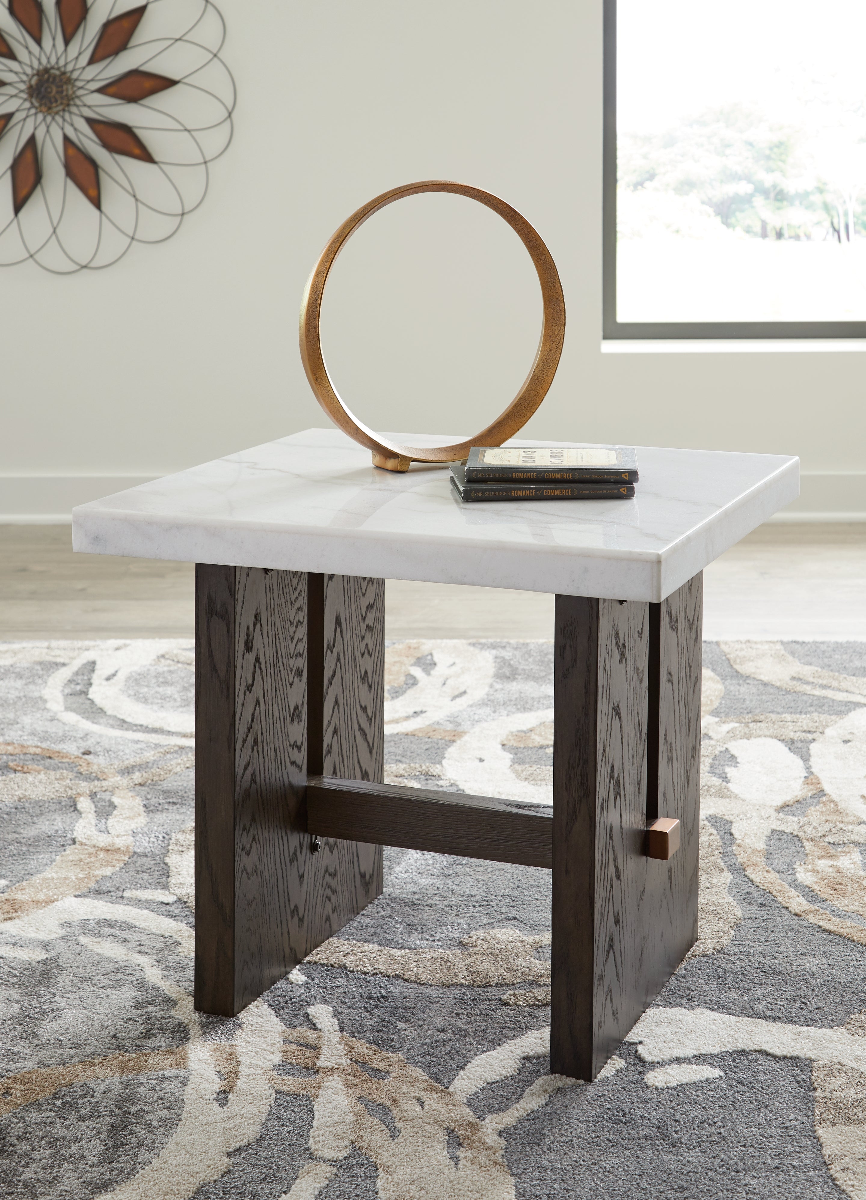 Elite Furniture Outlet - Ashley Furniture - Burkhaus End Table - Rectangular End Table / White/Dark Brown - T779-3