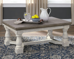 Elite Furniture Outlet - Ashley Furniture - Havalance Coffee Table - Rectangular Cocktail Table / Gray/White - T814-1
