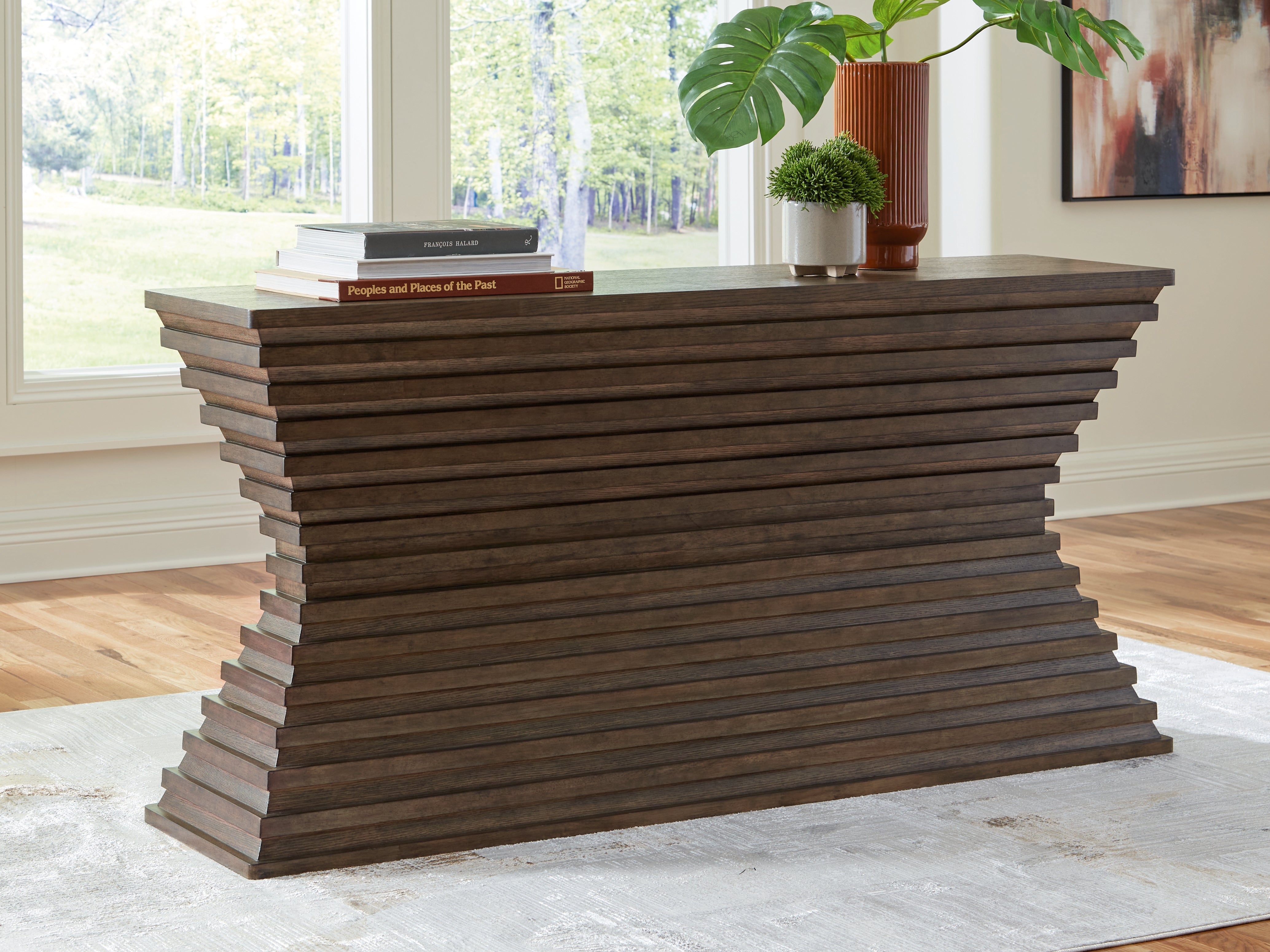 Elite Furniture Outlet - Ashley Furniture - Hannodream Sofa Table - Sofa Table / Warm Brown - T821-4