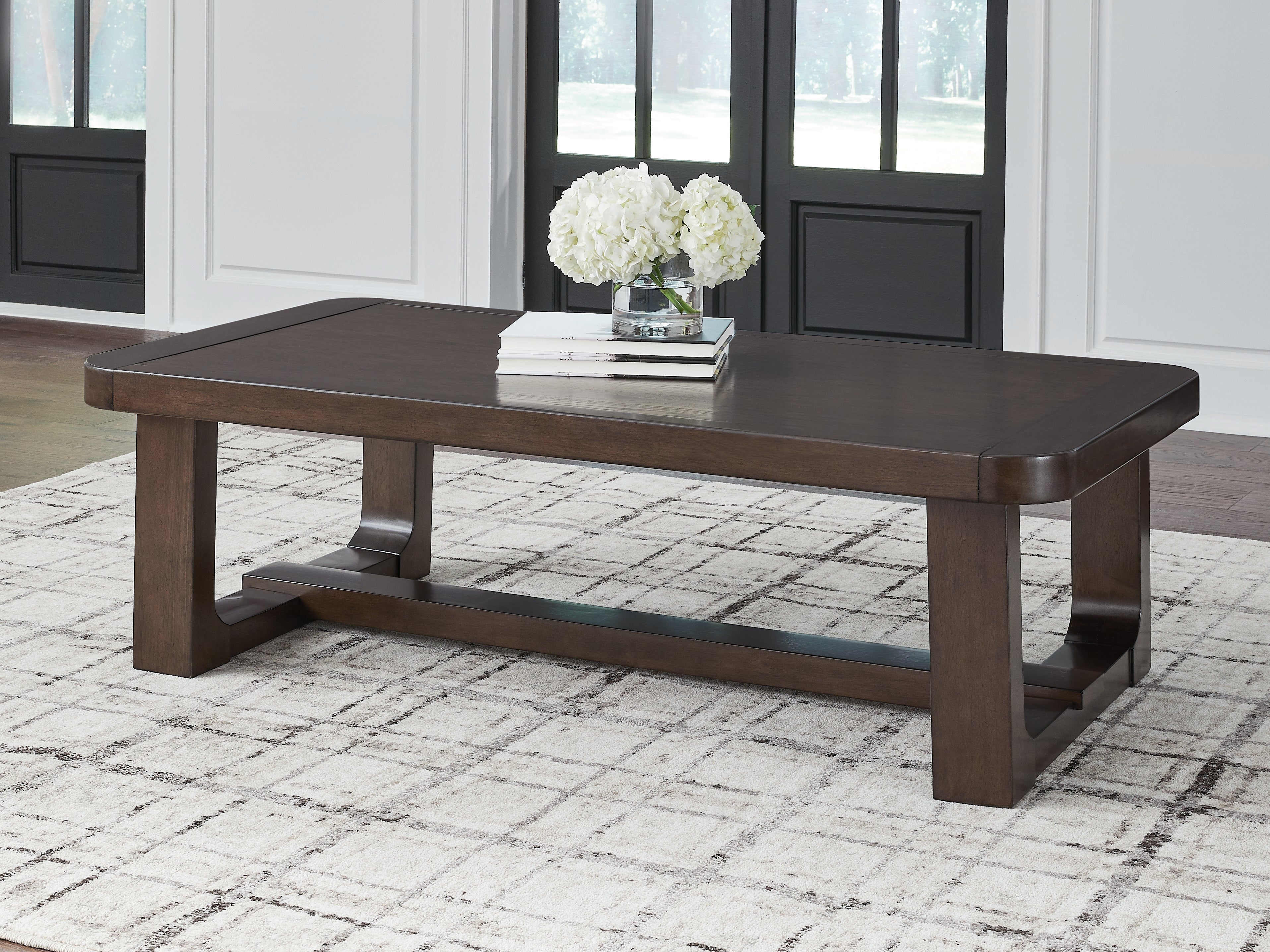 Elite Furniture Outlet - Ashley Furniture - Breckington Coffee Table - Rectangular Cocktail Table / Dark Brown - T856-1