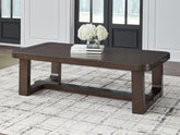 Elite Furniture Outlet - Ashley Furniture - Breckington Coffee Table - Rectangular Cocktail Table / Dark Brown - T856-1