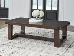 Elite Furniture Outlet - Ashley Furniture - Breckington Coffee Table - Rectangular Cocktail Table / Dark Brown - T856-1
