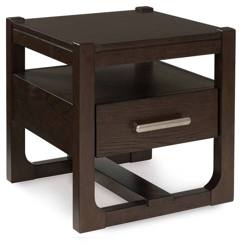 Elite Furniture Outlet - Ashley Furniture - Breckington End Table - Rectangular End Table / Dark Brown - T656-3
