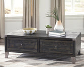 Elite Furniture Outlet - Ashley Furniture - Todoe Coffee Table with Lift Top - Lift Top Cocktail Table / Dark Gray - T901-9