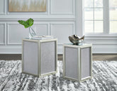 Elite Furniture Outlet - Ashley Furniture - Traleena Nesting End Table (Set of 2) - Nesting End Tables (Set of 2) / Silver Finish - T957-16