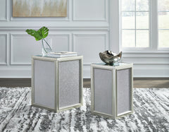 Elite Furniture Outlet - Ashley Furniture - Traleena Nesting End Table (Set of 2) - Nesting End Tables (Set of 2) / Silver Finish - T957-16