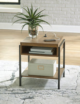 Elite Furniture Outlet - Ashley Furniture - Fridley End Table - Rectangular End Table / Brown/Black - T964-3