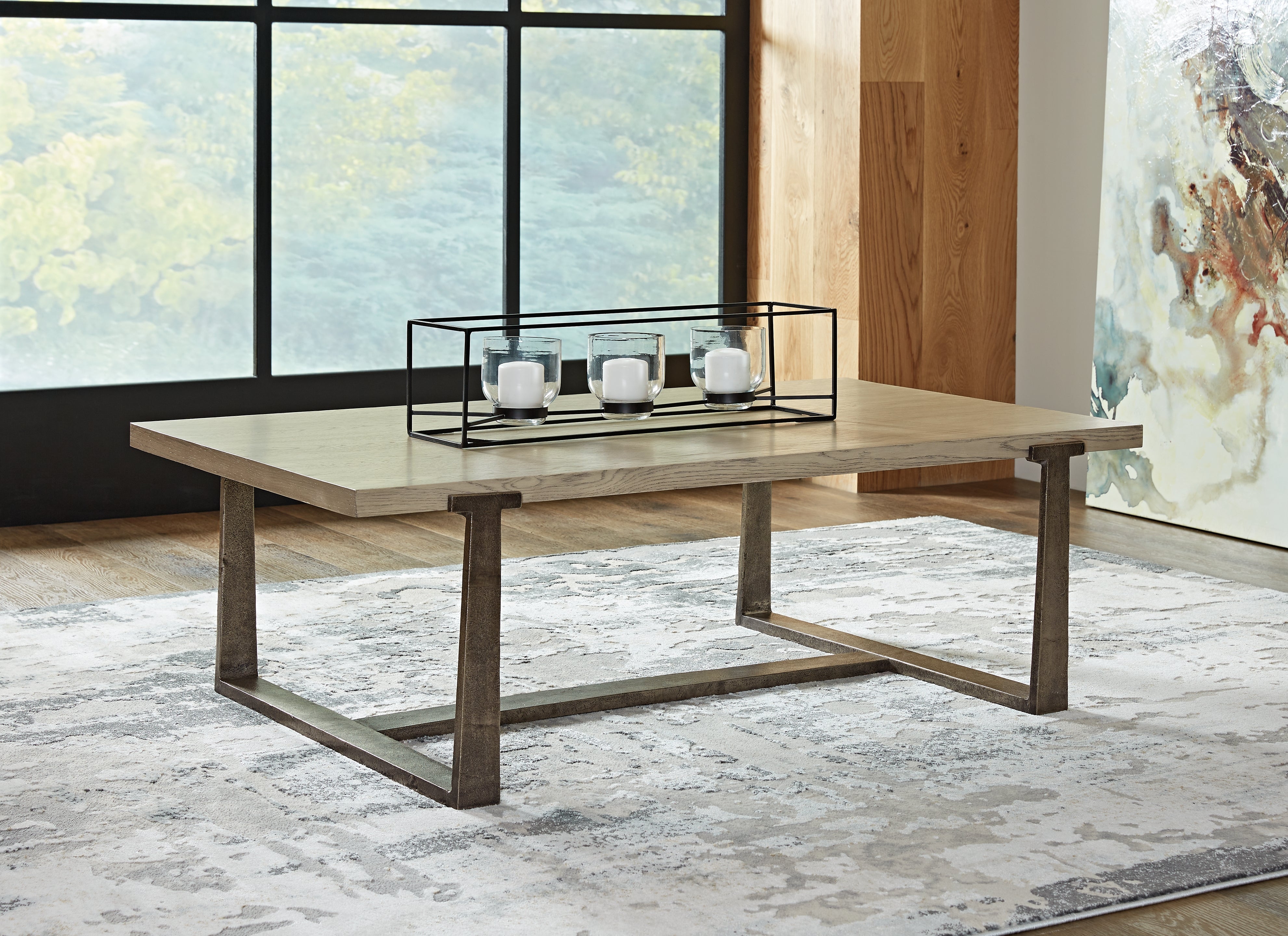 Elite Furniture Outlet - Ashley Furniture - Dalenville Coffee Table - Rectangular Cocktail Table / Gray - T965-1