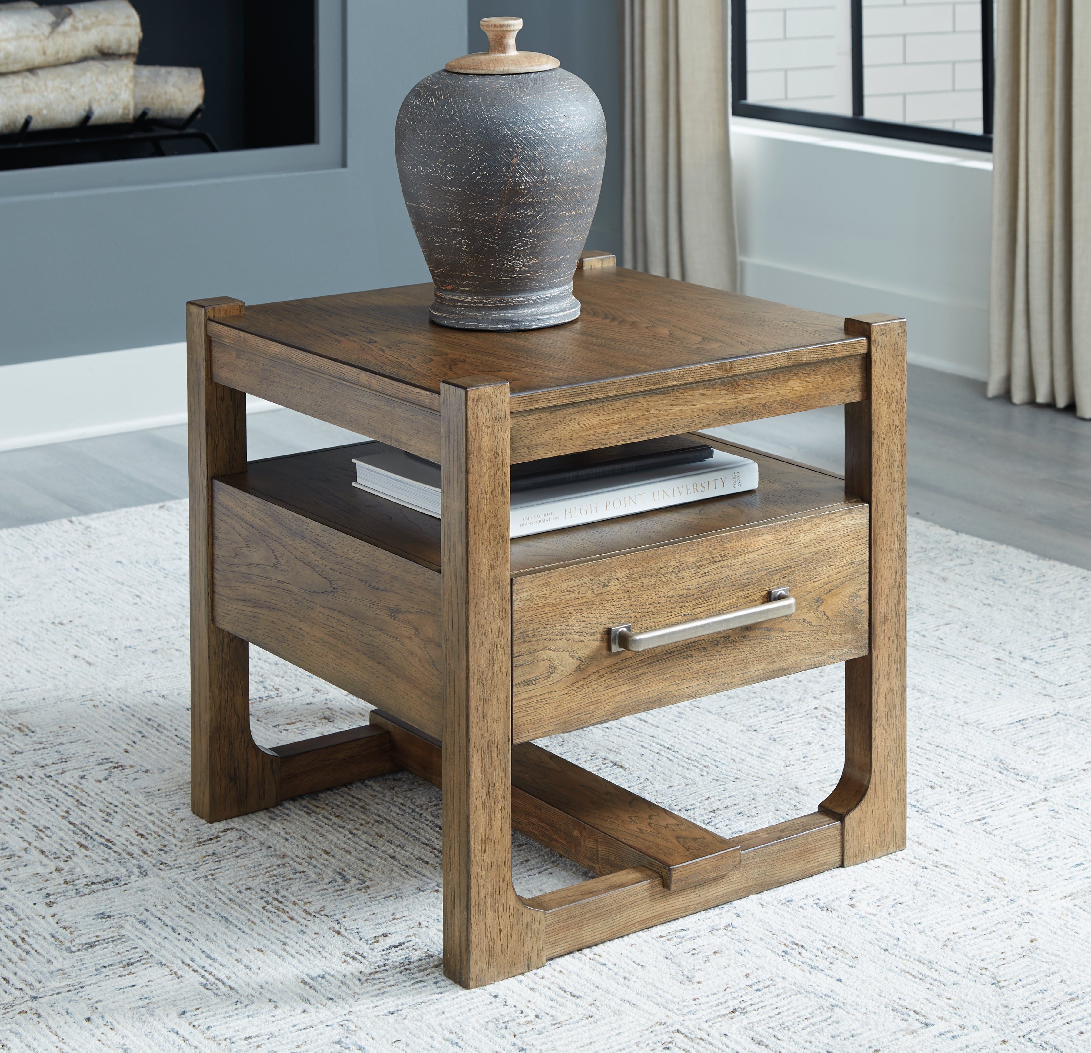 Elite Furniture Outlet - Ashley Furniture - Cabalynn End Table - Square End Table / Light Brown - T974-2