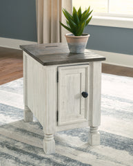 Elite Furniture Outlet - Ashley Furniture - Havalance Chairside End Table - Chair Side End Table / White/Gray - T994-7