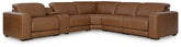 Elite Furniture Outlet - Ashley Furniture - Magic Man Sectional - 2-Piece Power Reclining Sectional Loveseat with Console / Caramel - PCU10700S3