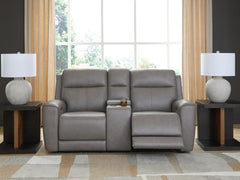 Elite Furniture Outlet - Ashley Furniture - 5Z-Comfort Living Room - PWR REC Loveseat/CON/ADJ HDRST / Onyx - PCU1090218
