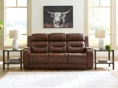 Elite Furniture Outlet - Ashley Furniture - Knightington Living Room - PWR REC Sofa w/Audio Seating / Brown - PCU1160215A