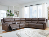 Elite Furniture Outlet - Ashley Furniture - Bleckley Sectional - 5-Piece Power Reclining Sectional / Espresso - PCU12001S4