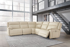 Elite Furniture Outlet - Ashley Furniture - Double Deal Sectional - 7-Piece Reclining Sectional with 2 Consoles / Almond - U13001S9