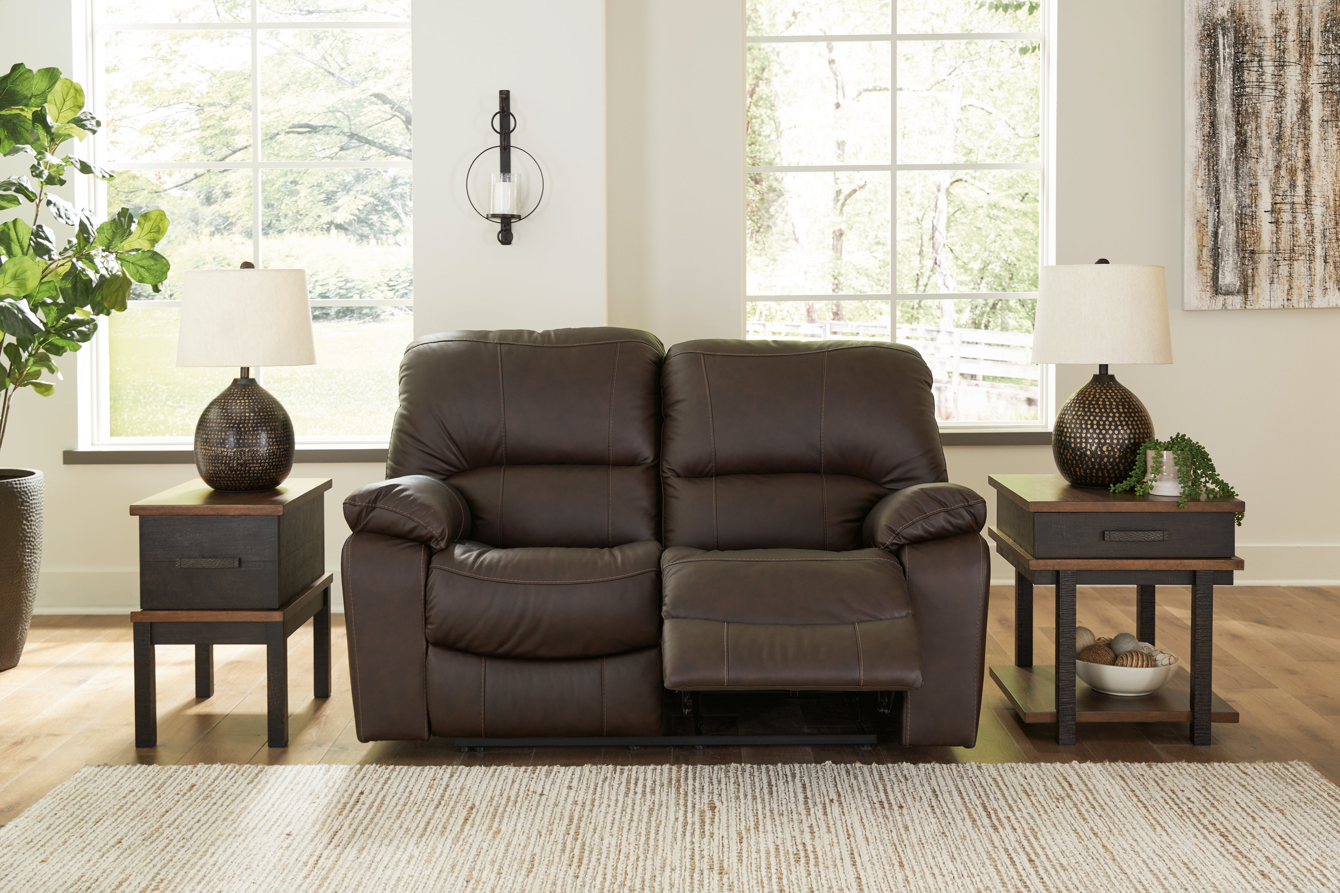 Elite Furniture Outlet - Ashley Furniture - Leesworth Living Room - Reclining Power Loveseat / Ocean - U4380974