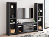 Elite Furniture Outlet - Ashley Furniture - Cayberry 3-Piece Entertainment Center with Electric Fireplace - 3-Piece Entertainment Center with Electric Fireplace / Black - W2721W2