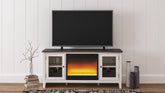 Elite Furniture Outlet - Ashley Furniture - Dorrinson 60" TV Stand with Electric Fireplace - 60" TV Stand with Electric Fireplace / Two-tone - W287W2