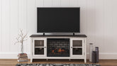 Elite Furniture Outlet - Ashley Furniture - Dorrinson 60" TV Stand with Electric Fireplace - 60" TV Stand with Electric Fireplace / Two-tone - W287W3