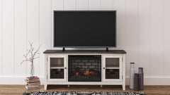 Elite Furniture Outlet - Ashley Furniture - Dorrinson 60" TV Stand with Electric Fireplace - 60" TV Stand with Electric Fireplace / Two-tone - W287W3
