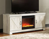 Elite Furniture Outlet - Ashley Furniture - Bellaby 63" TV Stand with Fireplace - 63" TV Stand with Fireplace / Whitewash - W331W4