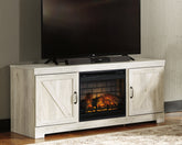 Elite Furniture Outlet - Ashley Furniture - Bellaby 63" TV Stand with Electric Fireplace - 63" TV Stand with Electric Fireplace / Whitewash - W331W9