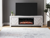 Elite Furniture Outlet - Ashley Furniture - Cayboni 71" TV Stand with Electric Fireplace - 71" TV Stand with Electric Fireplace / Whitewash - W3788W1
