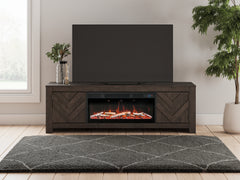 Elite Furniture Outlet - Ashley Furniture - Cayboni 71" TV Stand with Electric Fireplace - 71" TV Stand with Electric Fireplace / Black - W3789W1