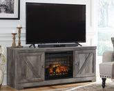Elite Furniture Outlet - Ashley Furniture - Wynnlow 63" TV Stand with Electric Fireplace - 63" TV Stand with Electric Fireplace / Gray - W440W9