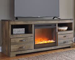 Elite Furniture Outlet - Ashley Furniture - Trinell 63" TV Stand with Electric Fireplace - 63" TV Stand with Electric Fireplace / Brown - W446W5