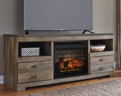 Elite Furniture Outlet - Ashley Furniture - Trinell 63" TV Stand with Electric Fireplace - 63" TV Stand with Electric Fireplace / Brown - W446W9