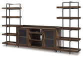 Elite Furniture Outlet - Ashley Furniture - Starmore Entertainment Center - 3-Piece Entertainment Center / Brown/Gunmetal - W633W1