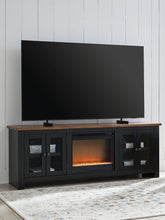 Elite Furniture Outlet - Ashley Furniture - Wildenauer 76" TV Stand with Electric Fireplace - 76" TV Stand with Electric Fireplace / Brown/Black - W664W2