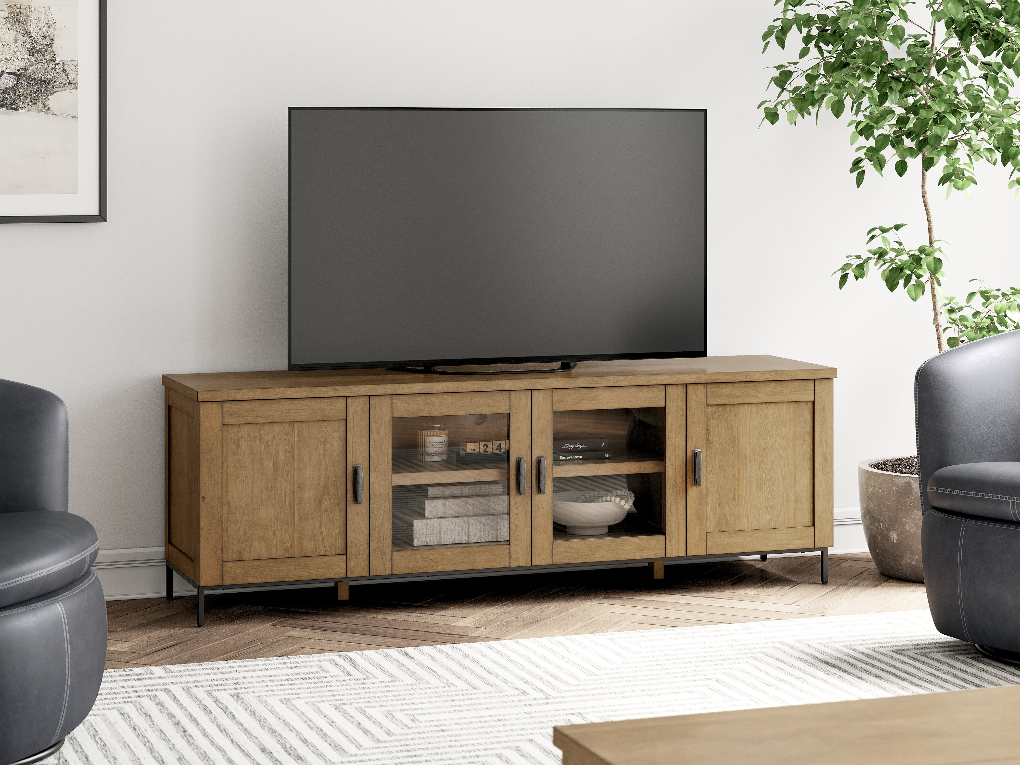 Elite Furniture Outlet - Ashley Furniture - Torlanta 72" TV Stand - 72" / Brown - W686-68