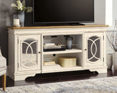Elite Furniture Outlet - Ashley Furniture - Realyn 74" TV Stand - 74" / Chipped White - W743-68