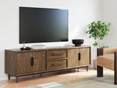 Elite Furniture Outlet - Ashley Furniture - Roanhowe 85" TV Stand - 85" / Brown - W769-68