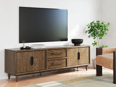 Elite Furniture Outlet - Ashley Furniture - Roanhowe 85" TV Stand - 85" / Brown - W769-68