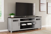 Elite Furniture Outlet - Ashley Furniture - Darborn 88" TV Stand - 88" / Gray/Brown - W796-68