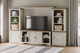 Elite Furniture Outlet - Ashley Furniture - Havalance Entertainment Center - 4-Piece Entertainment Center / Two-tone - W814W1