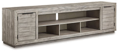 Elite Furniture Outlet - Ashley Furniture - Naydell 92" TV Stand - 92" / Gray - W996-78