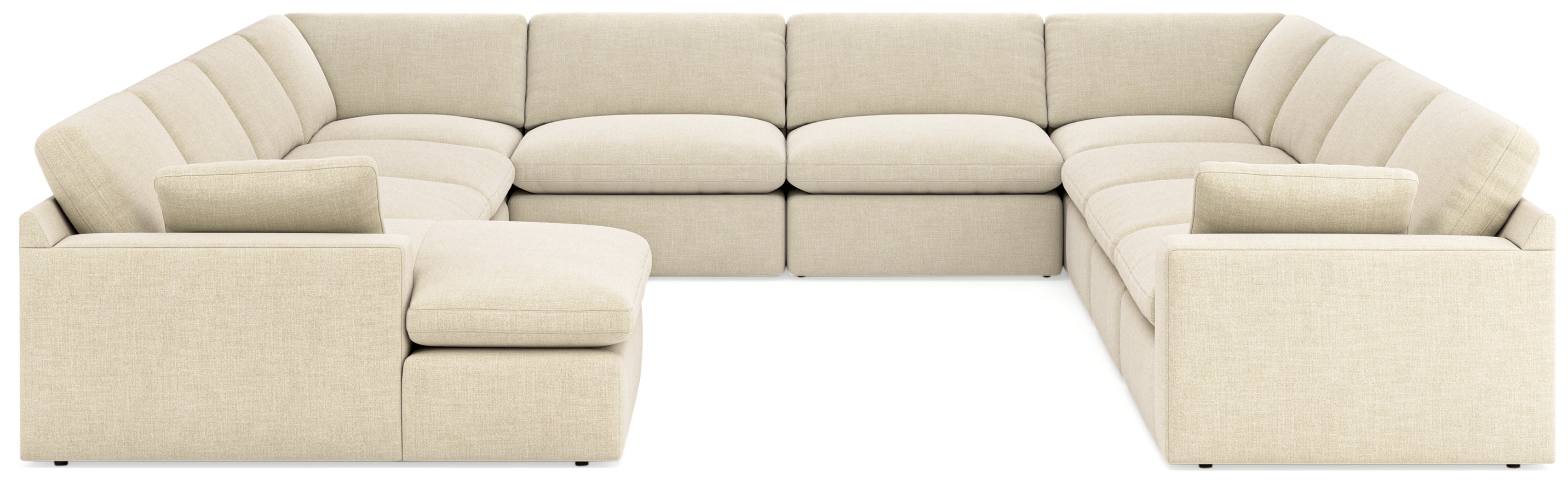 Elite Furniture Outlet - Ashley Furniture - Elyza Sectional - RAF 10-Piece Sectional / Linen - 10006S8