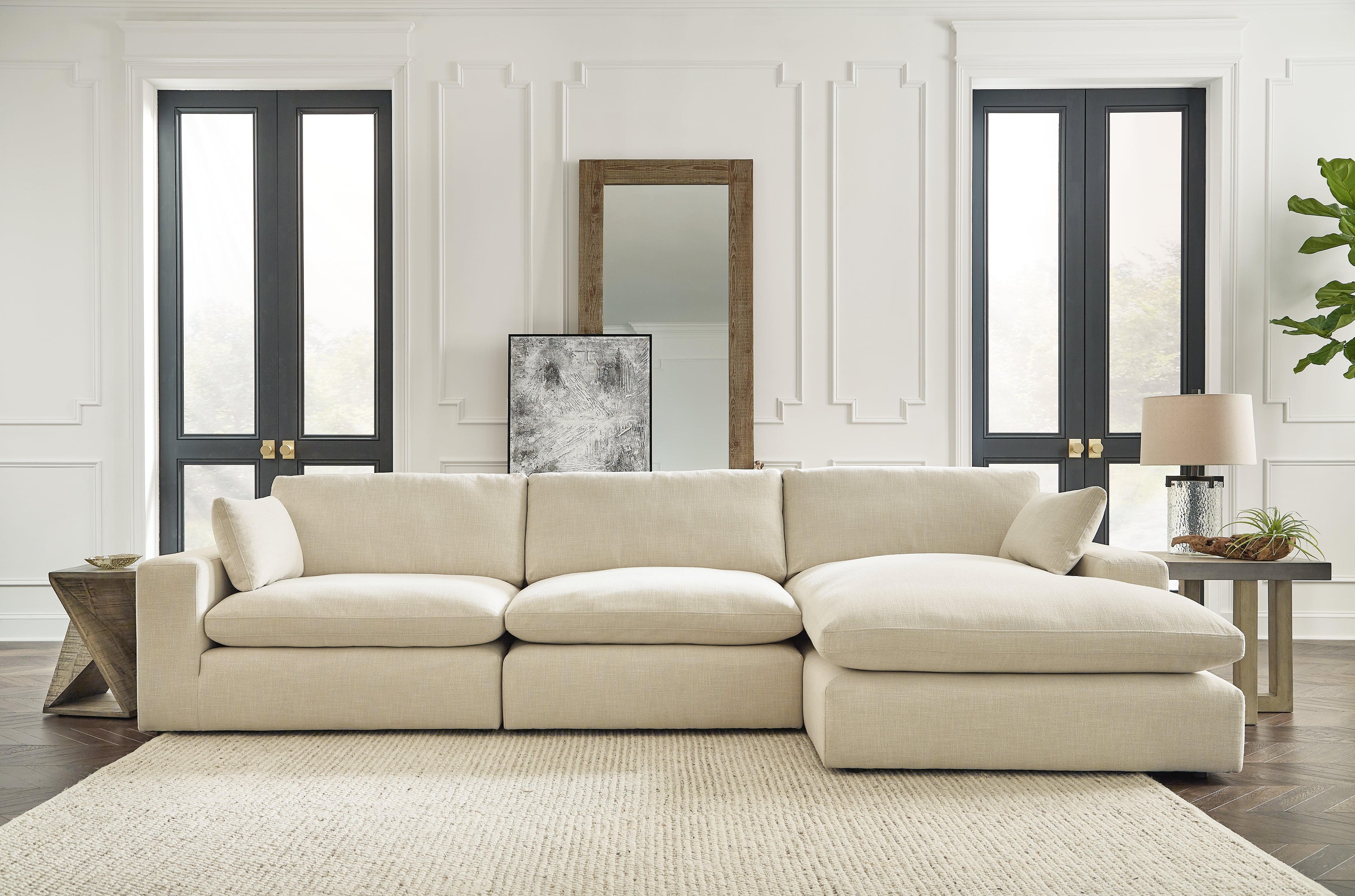 Elite Furniture Outlet - Ashley Furniture - Elyza Sectional - RAF 10-Piece Sectional / Linen - 10006S8