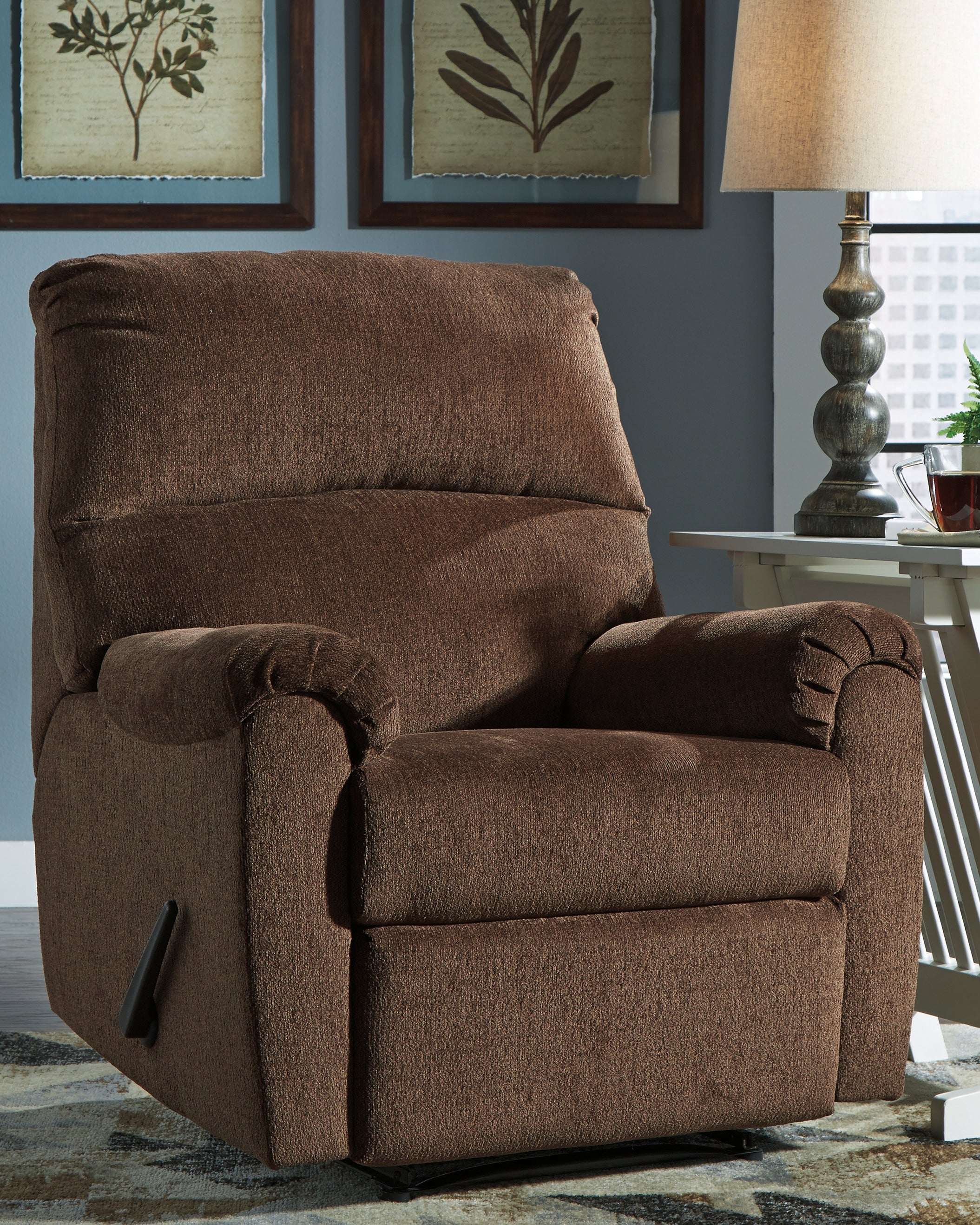 Elite Furniture Outlet - Ashley Furniture - Nerviano Living Room - Zero Wall Recliner / Chocolate - 1080229